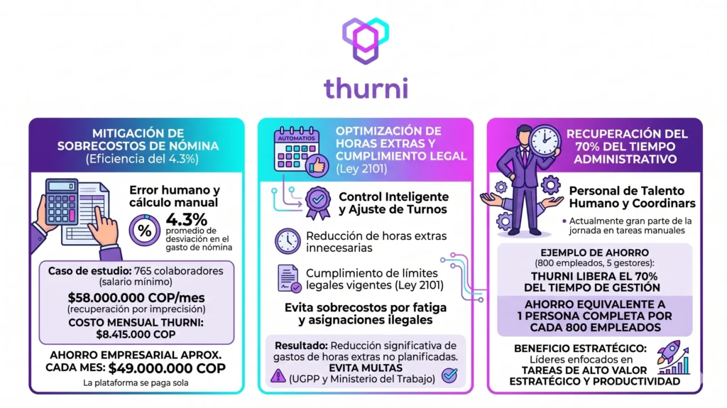 costo error humano en cuadros de turno rotativos
